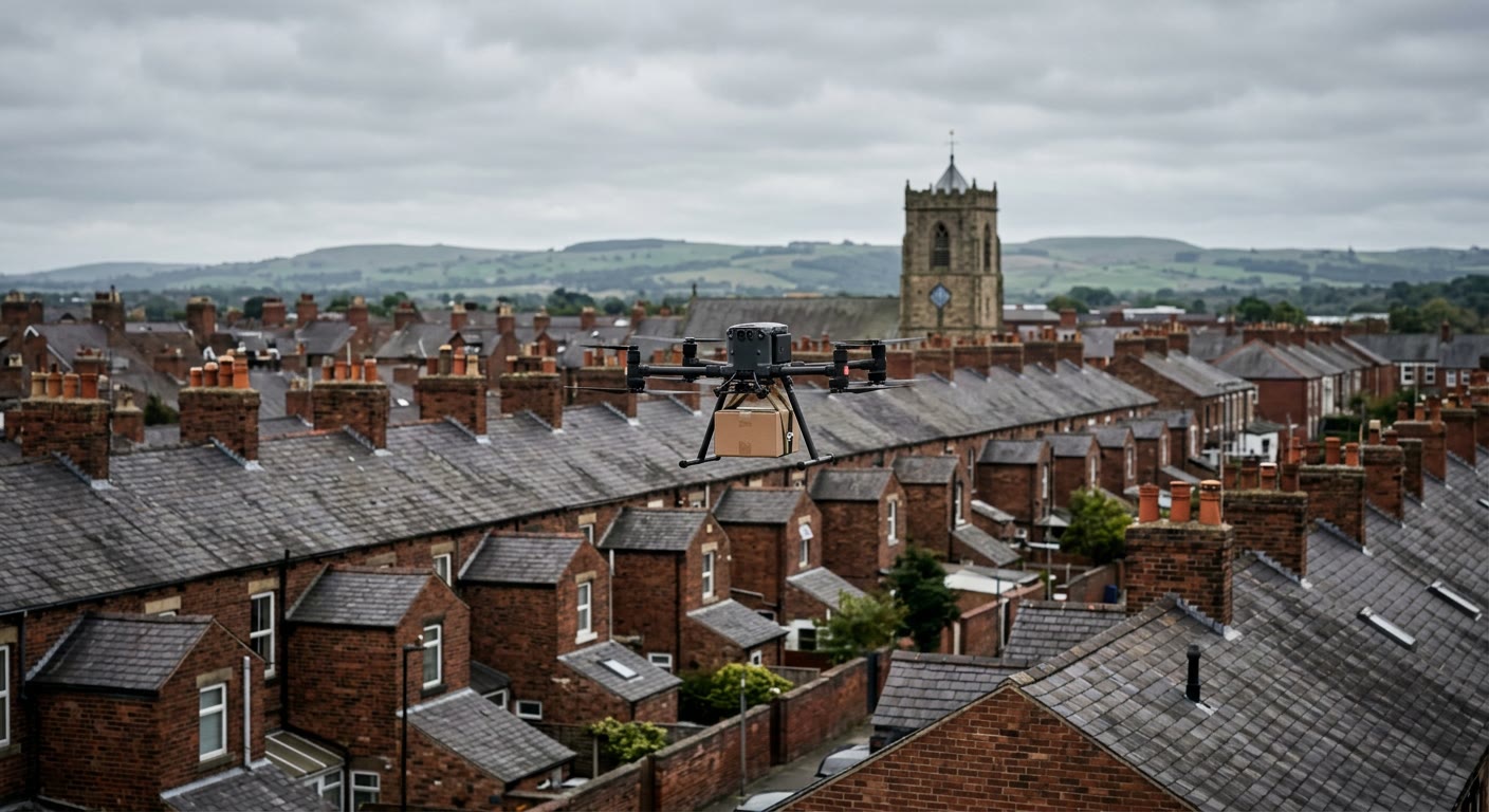 Illustration for: Amazon asks the CAA to extend Darlington drone deliveries to the whole town